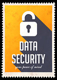 Data Security on Yellow in Flat Design.