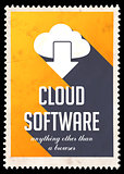 Cloud Software on Yellow in Flat Design.
