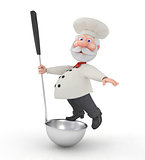 The 3D cook with a ladle.