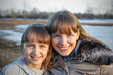 Happy mother and daughter