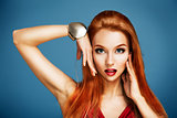 Beauty Portrait of Sexy Red Haired Woman