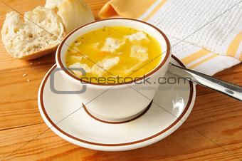 Cup of chicken noodle soup