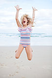 Young girl having fun at beach