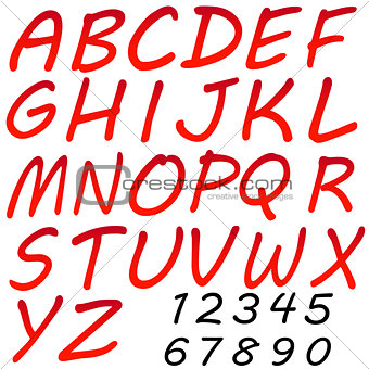 Vector alphabet letters and numbers