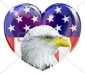 American flag eagle love heart