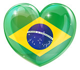Brazil flag love heart