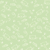 Cartoon seamless pattern with cute cats