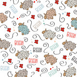 Cute seamless pattern with sheeps