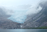 Lake Svartisvatnet and view to Svartisen Glacier (Norway)