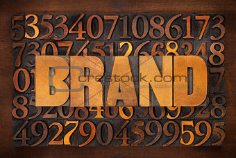 brand word in wood type