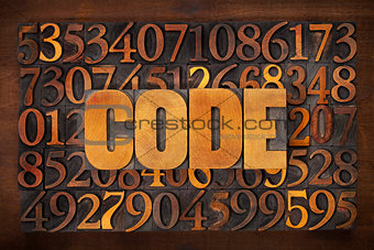 code word on number background