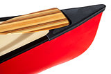 canoe bow with a paddle