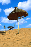 relaxing area on sand desert