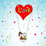 Love story card, vector
