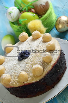 English Easter cake with marzipan.
