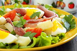 Colorful salad with anchovies.