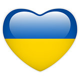 Ukraine Flag Heart Glossy Button