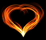 abstractly fiery heart