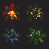 Set of Vector glowing light effect stars