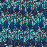Pattern with blue feathers.