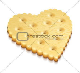 heart crisp cookie snacks isolated