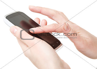 female using phone