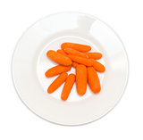 Peeled carrots in plate