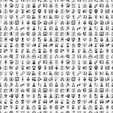 seamless doodle people pattern
