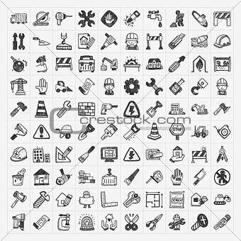 doodle construction icons