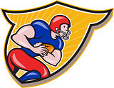 American Football Running Back Rushing Shield Cartoon