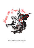 Stand Tall Proud English Happy St George Stand Retro Poster