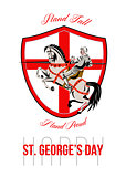 Stand Tall Happy St George Day Retro Poster