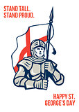 Stand Tall Proud English Happy St George Greeting Card