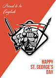 Proud To Be English Happy St George Greeting Card