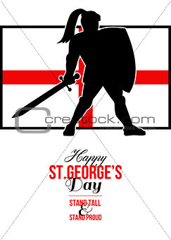 Happy St George Day Stand Tall and Proud Greeting Card