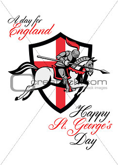 Happy St George Day A Day For England Retro Poster