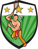 Native American Lacrosse Player Shield
