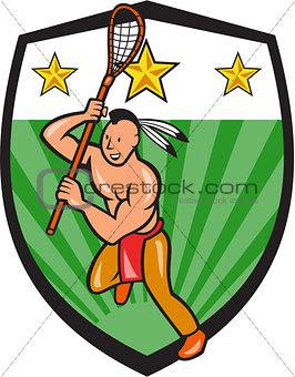 Native American Lacrosse Player Shield