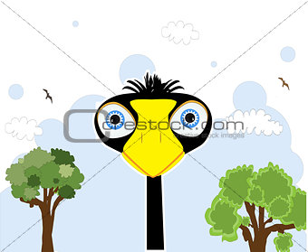 cartoon black bird