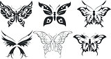 set 6 butterflies