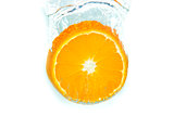 Orange in water splash