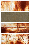 Set of banners with rusty metal texture