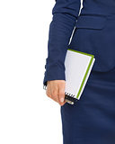 Closeup on business woman holding open notepad
