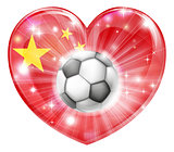 China soccer heart flag