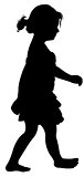 a walking girl silhouette vector