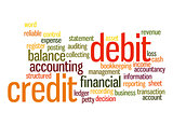 Credit debit word cloud
