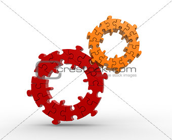 Gears made of puzzle.