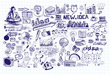 Idea Sketch Background With Pen Drawn Elements