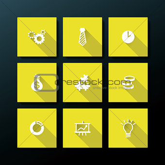 Vector flat business icon set