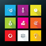 Vector flat business icon set